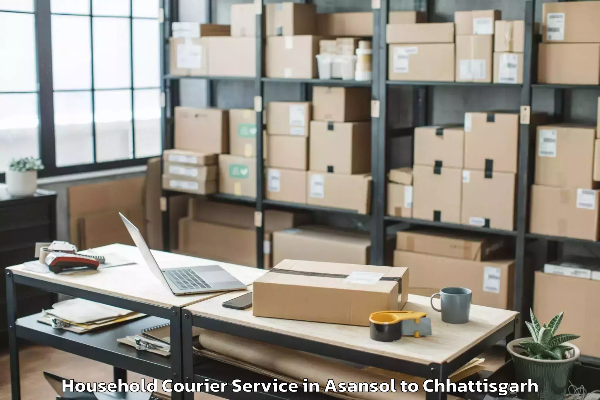 Top Asansol to Chhindgarh Household Courier Available